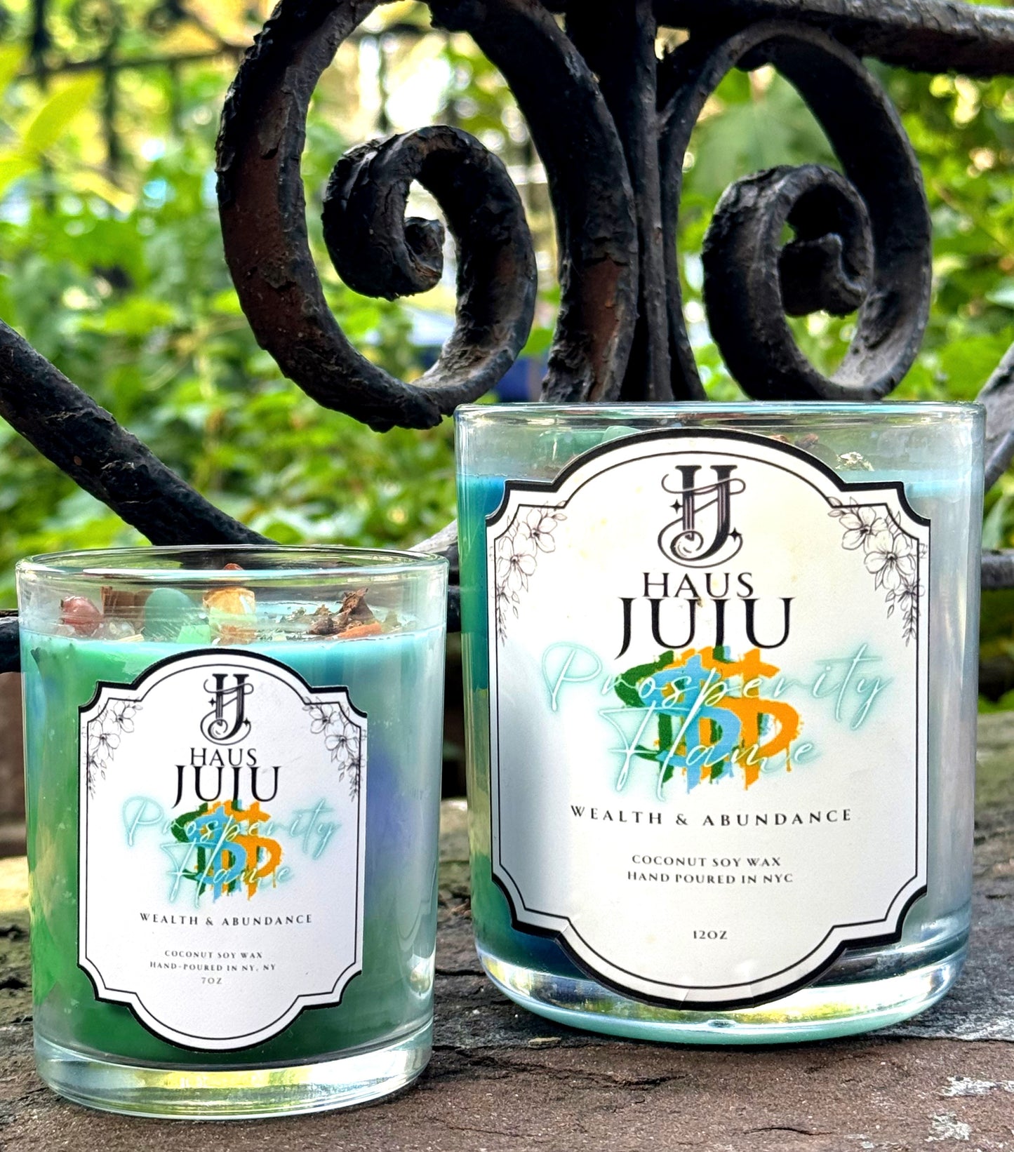 Prosperity Flame | Intentional Crystal Candle | Wealth & Abundance| Money Flow | Coconut Soy Wax