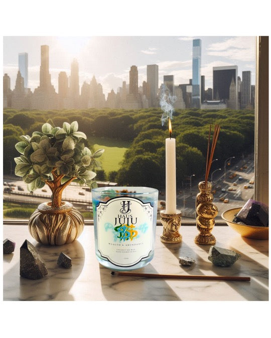 Prosperity Flame | Intentional Crystal Candle | Wealth & Abundance| Money Flow | Coconut Soy Wax